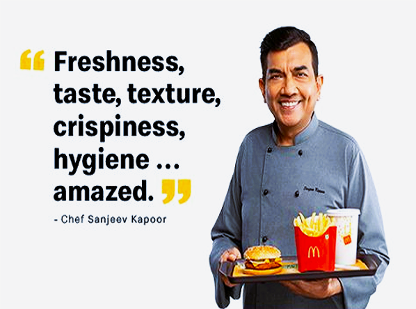 Mc Donald’s collaborate with Chef Sanjeev Kapoor for a new ad campaign