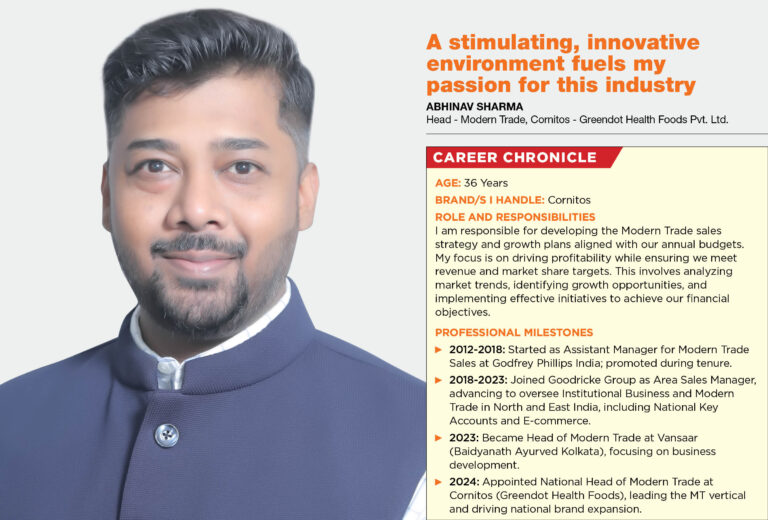 A stimulating, innovative environment fuels my passion for this dynamic industry: Abhinav Sharma, Head – Modern Trade, Cornitos – Greendot Health Foods Pvt. Ltd.       