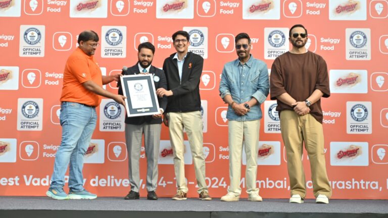 Swiggy Collaborates with ‘Singham Again’ Team to Set Guinness World Record for Largest Vada Pav Delivery